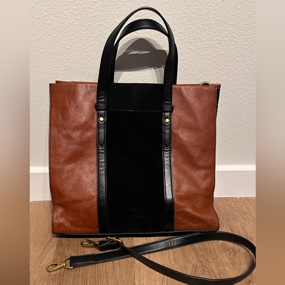Fossil Handbags - Fossil Kingston Tote Brown & Black.